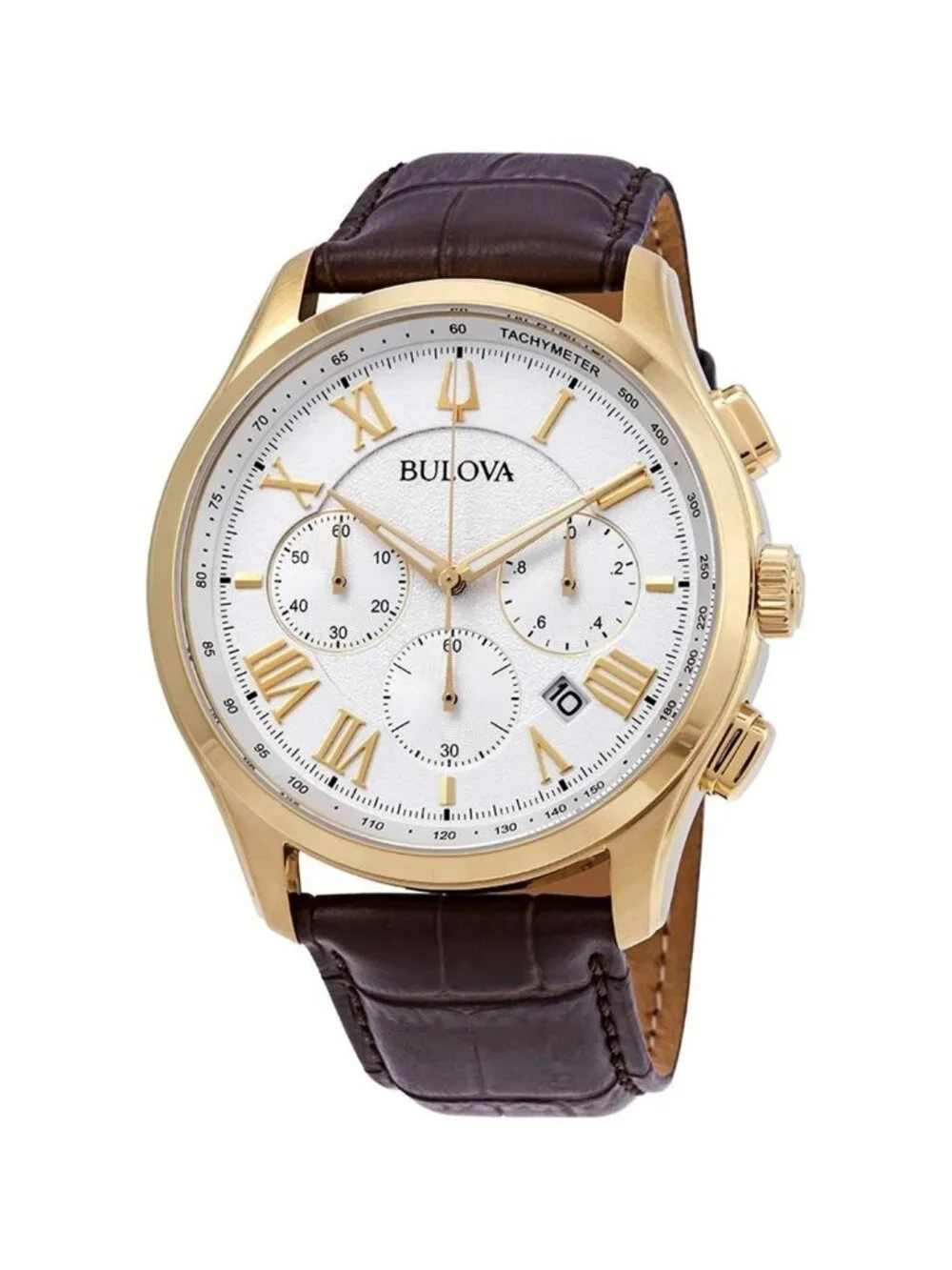 NWT Bulova Classic White Textured Dial Men's Chronograph Watch